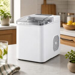 Portable Ice Maker Machine Countertop 12kg Daily Capacity Self Cleaning White