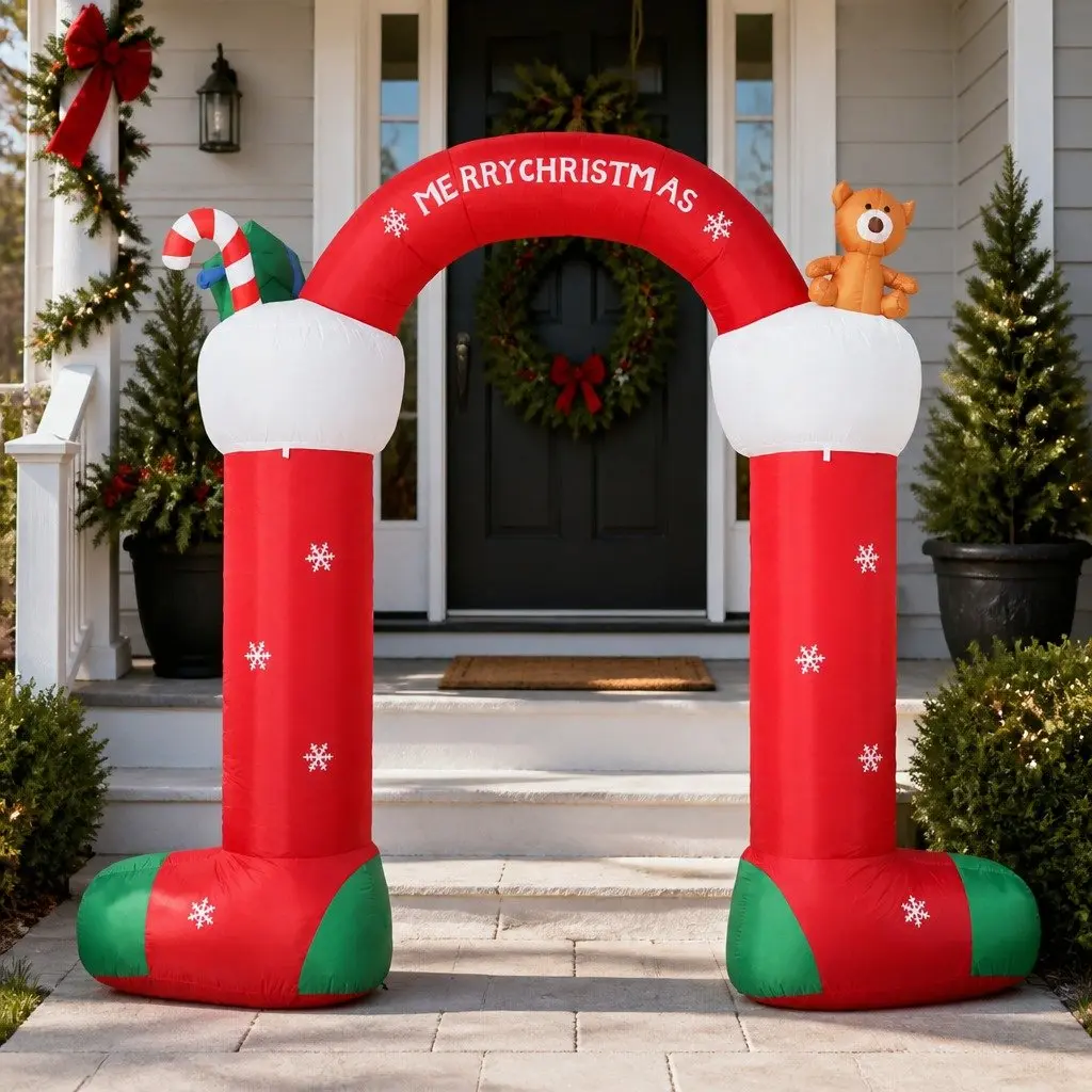 Inflatable Christmas Stocking Decoration LED Lights Self-Inflatable Outdoor 350cm