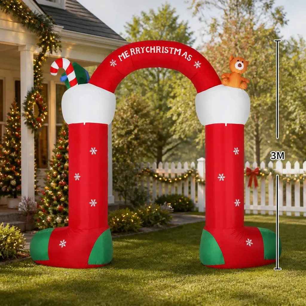 Inflatable Christmas Stocking Decoration LED Lights Self-Inflatable Outdoor 350cm