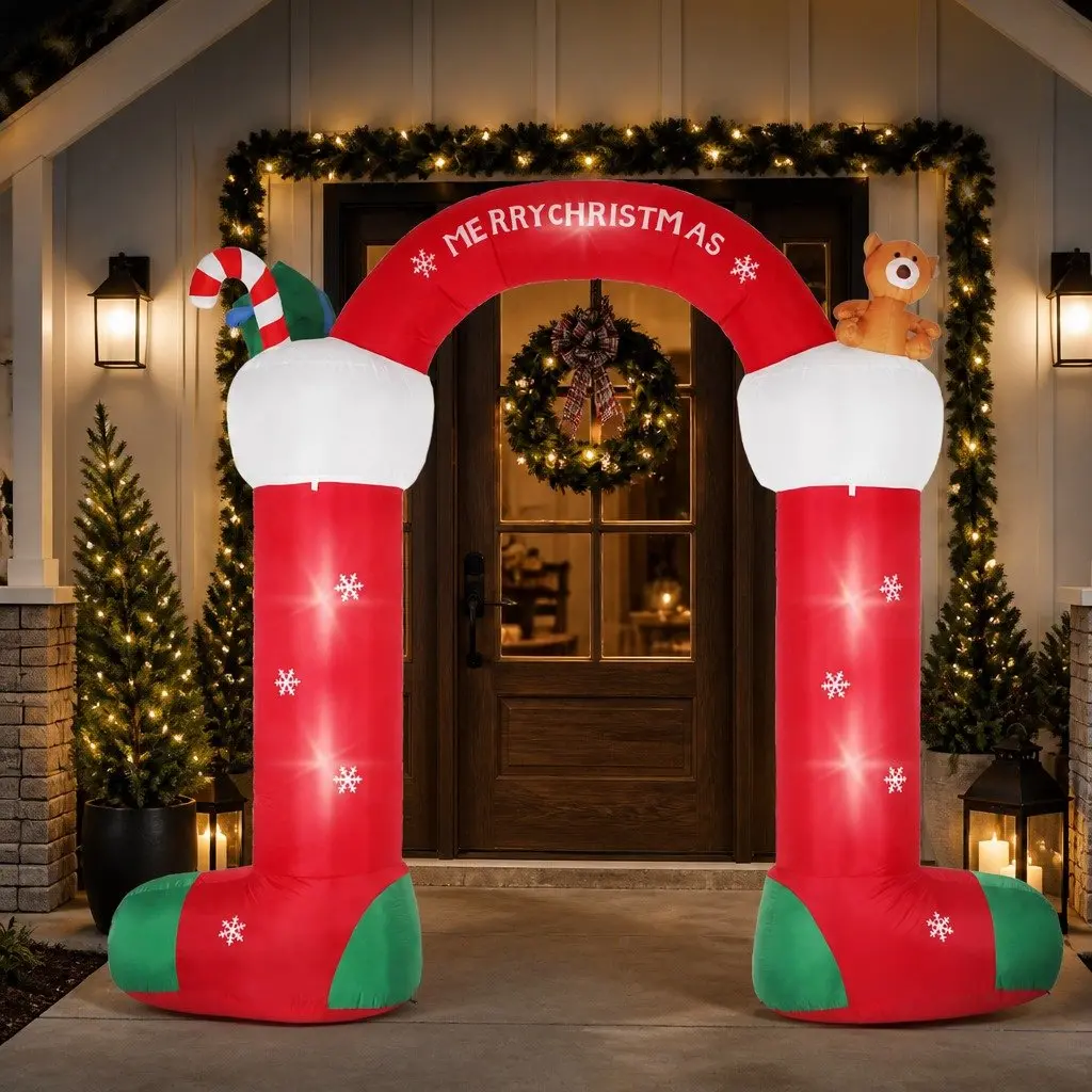 Inflatable Christmas Stocking Decoration LED Lights Self-Inflatable Outdoor 350cm