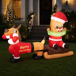 Compact 2.1M Christmas Inflatable with Bright LED Lights