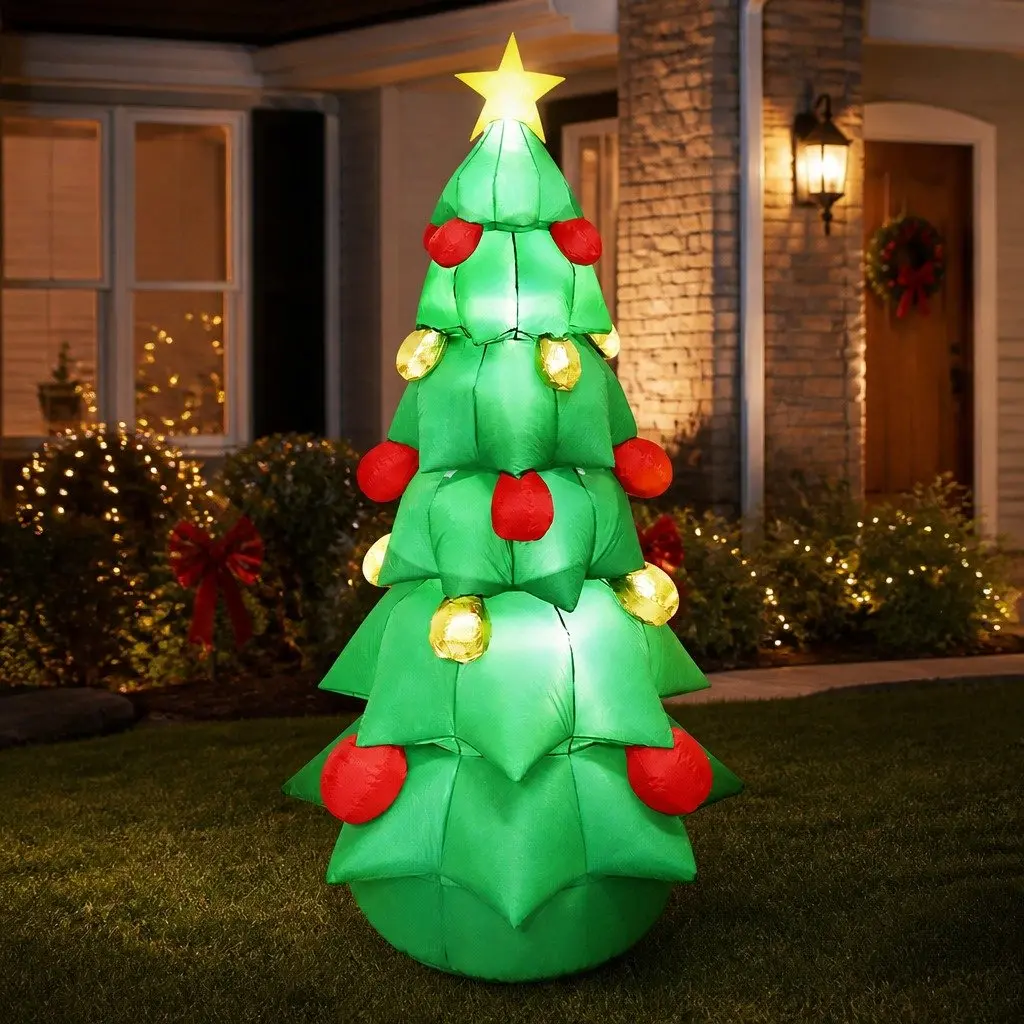 Inflatable Christmas Tree Multi-Color 2.5M LED Lights Quick Setup Outdoor Indoor Holiday Decoration