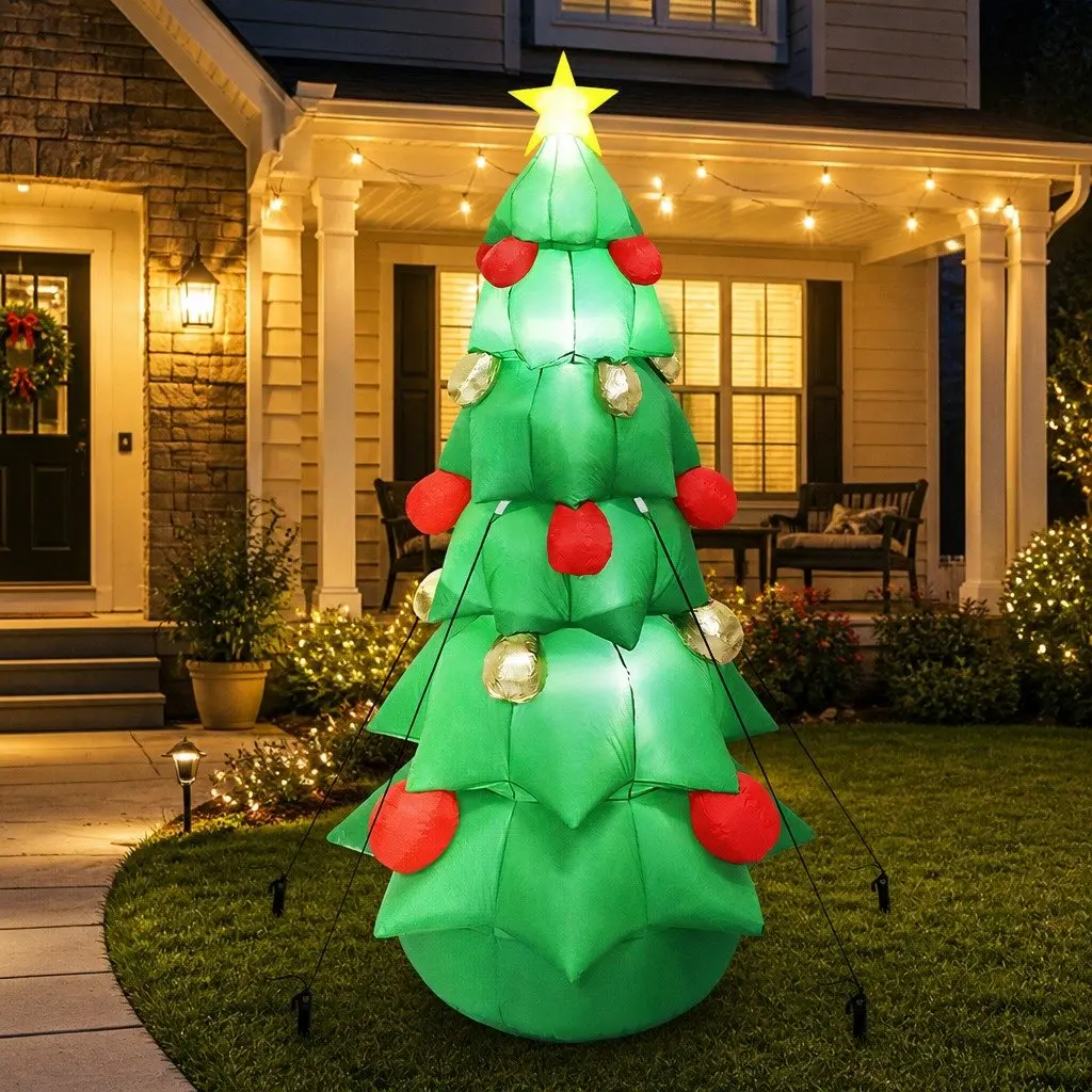 Inflatable Christmas Tree Multi-Color 2.5M LED Lights Quick Setup Outdoor Indoor Holiday Decoration