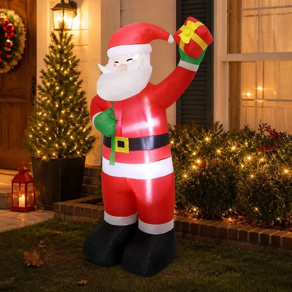 Inflatable Santa Claus Multi-colour 2.4M LED Christmas Decoration Outdoor Indoor Display