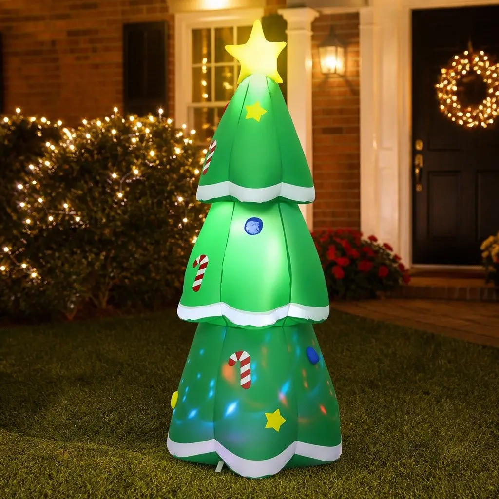 Inflatable Christmas Tree Multi-color 1.5M LED Flashing Lights Musical Outdoor Garden