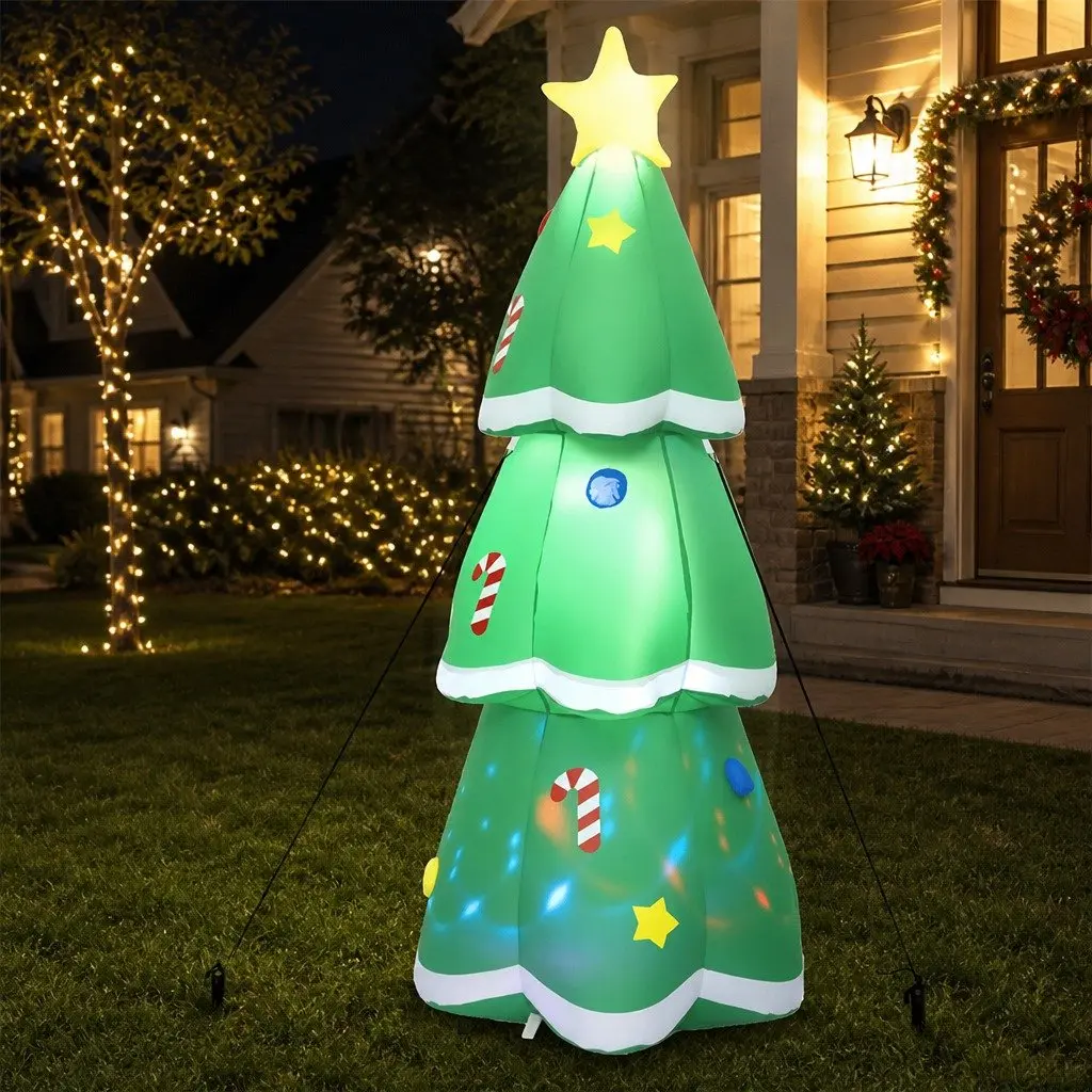 Inflatable Christmas Tree Multi-color 1.5M LED Flashing Lights Musical Outdoor Garden