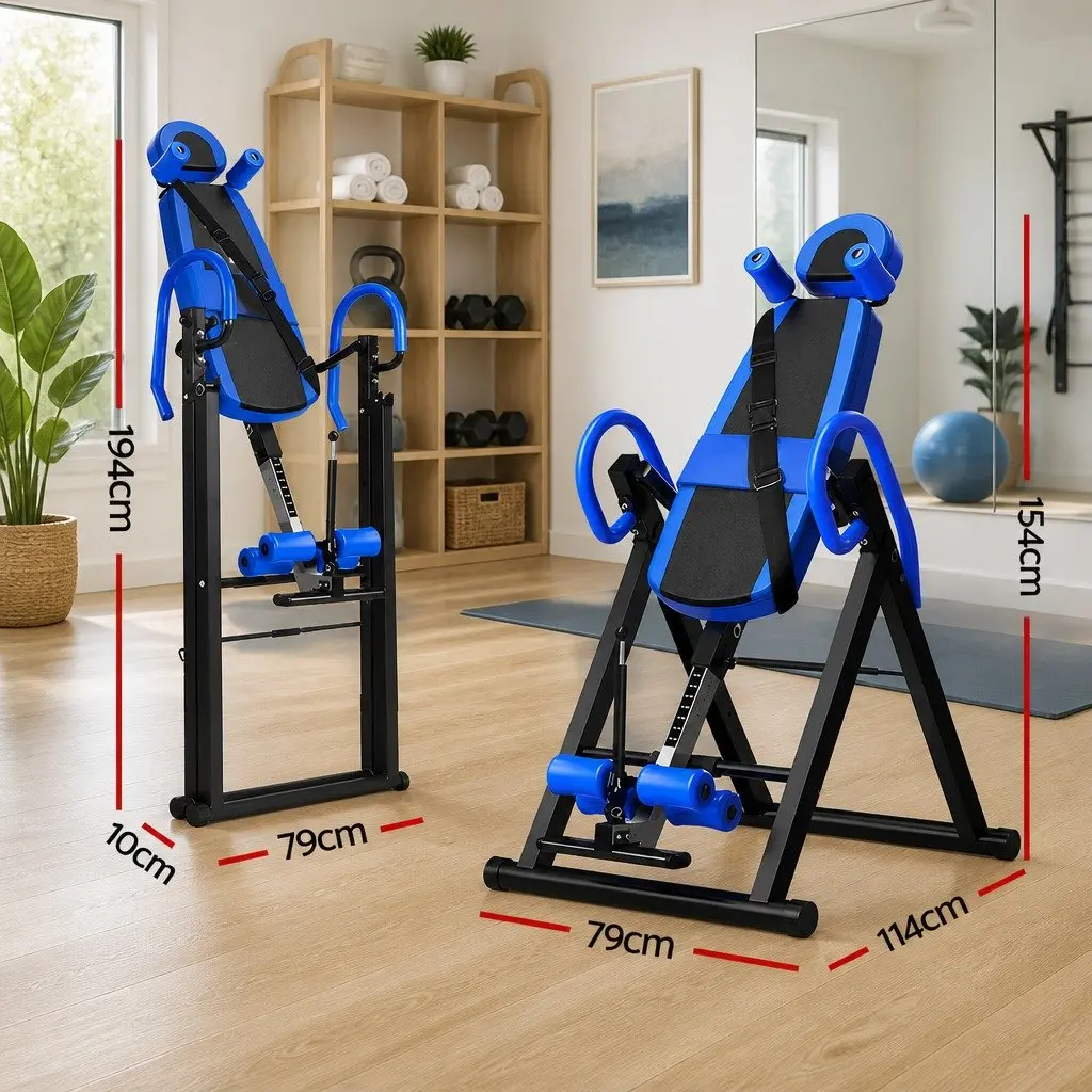 Inversion Table Gravity Back Stretcher Exercise Home Gym Equipment Foldable 180°