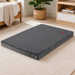 X-Large Foldable Pet Bed – Grey, Portable Comfort
