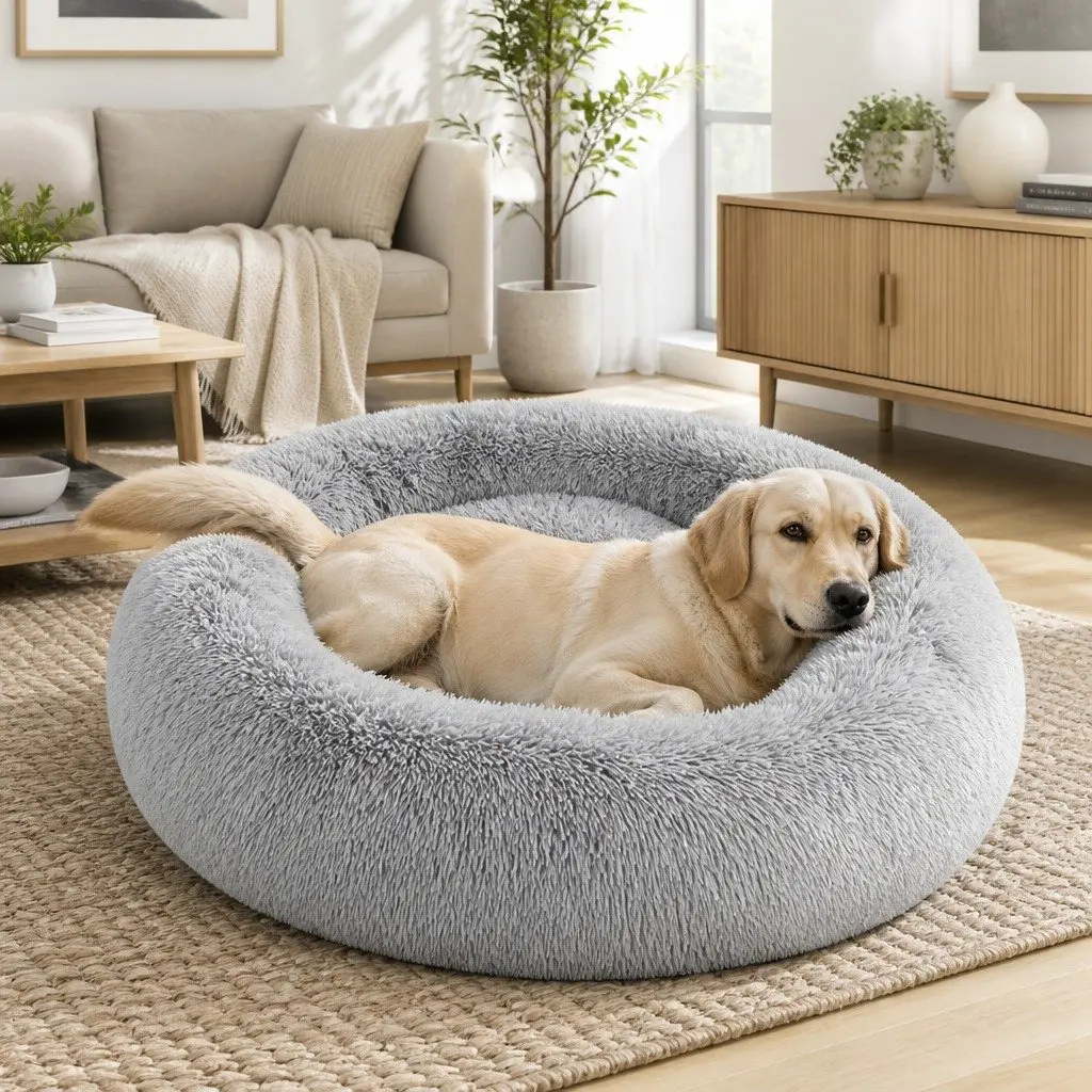 Large Dog Bed in Light Grey