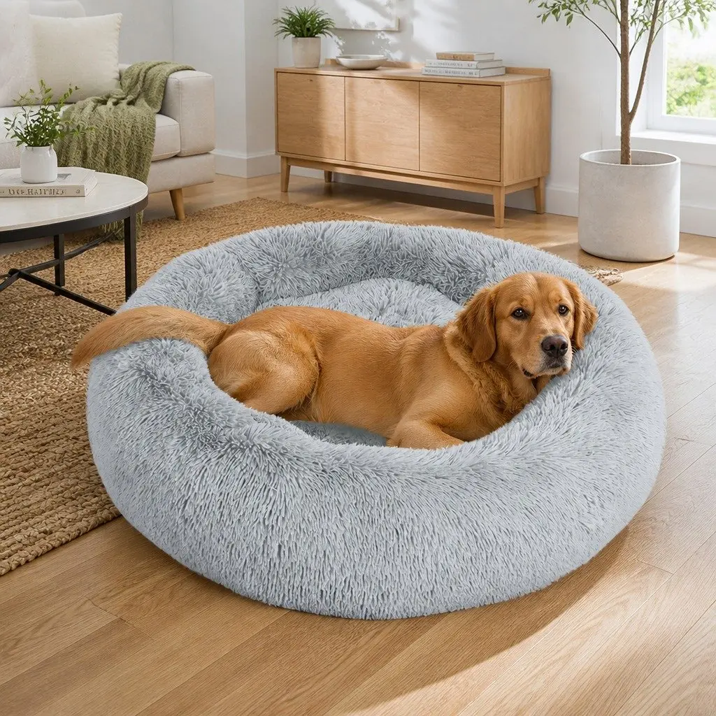 Large Dog Bed in Light Grey