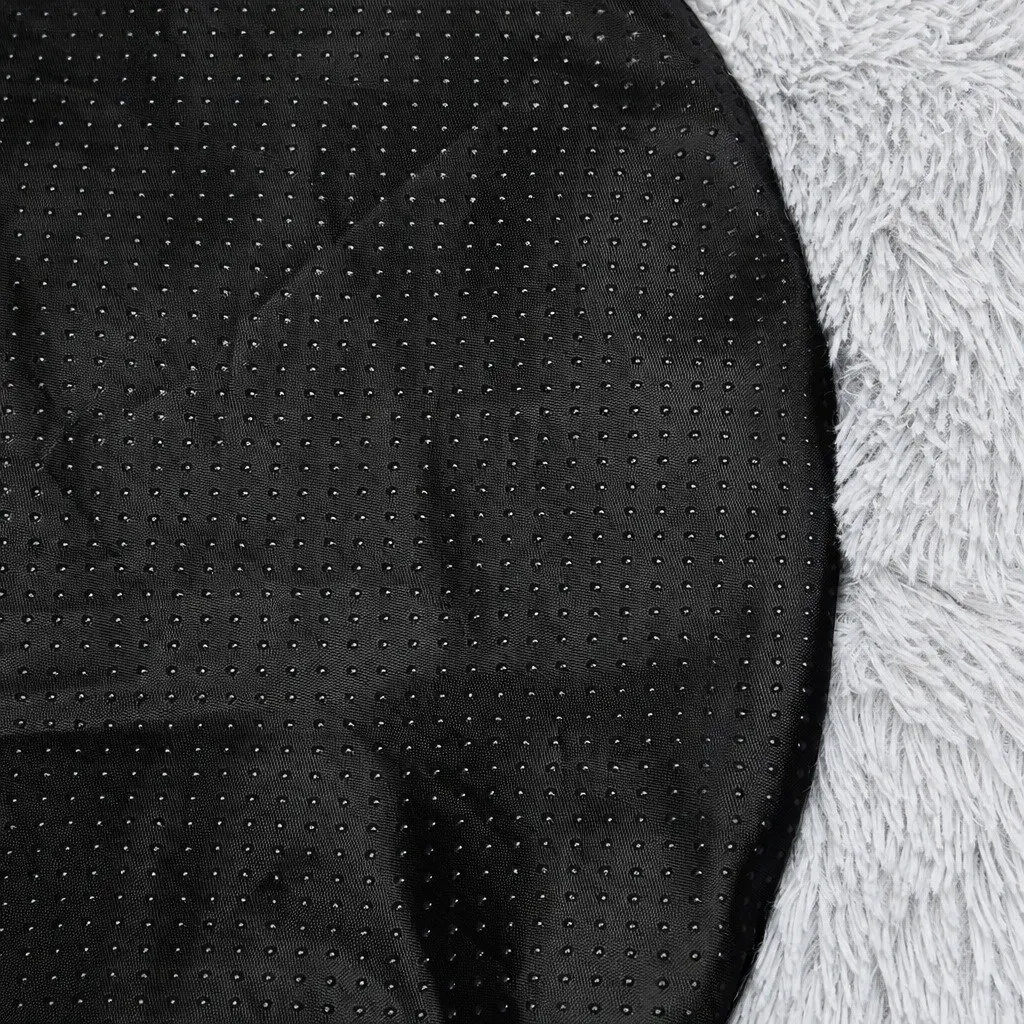 Dog Bed Medium Grey Donut-Shaped Calming Lounger Washable