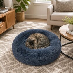 Concise XL Dark Grey Donut Pet Bed Features