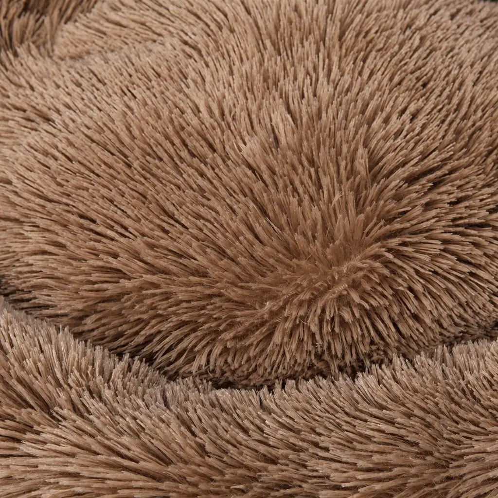 Pet Bed Donut Shaped Mattress XXL Brown Non-Slip Bottom Machine Washable Comfort