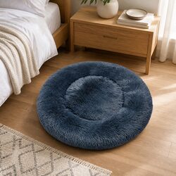 Pet Bed Donut Nest Calming Cat Dog XXXL Dark Grey Raised Rim Non-Slip Bottom