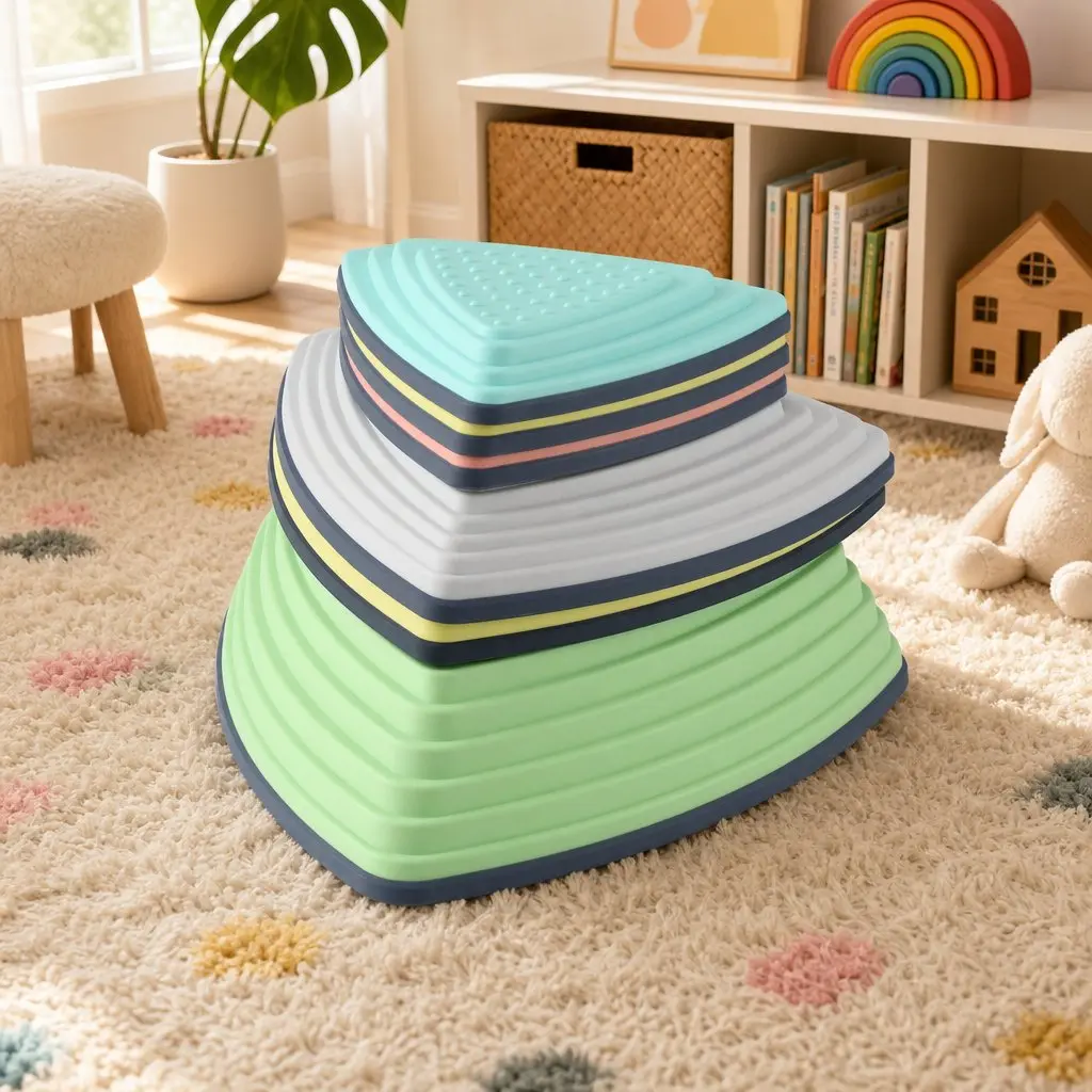 Kids Stepping Stones 6 Piece Balance Toy Indoor Outdoor Play Activity Set