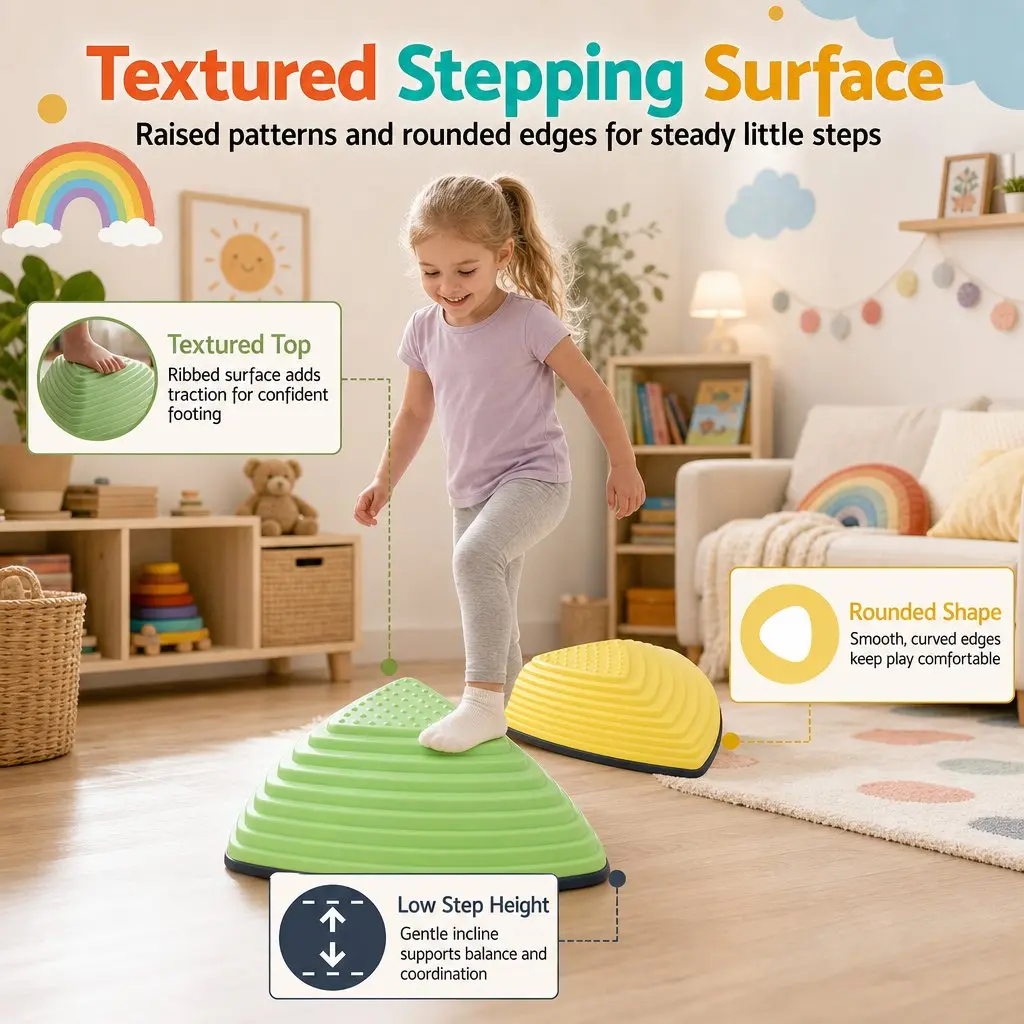 Kids Stepping Stones 6 Piece Balance Toy Indoor Outdoor Play Activity Set