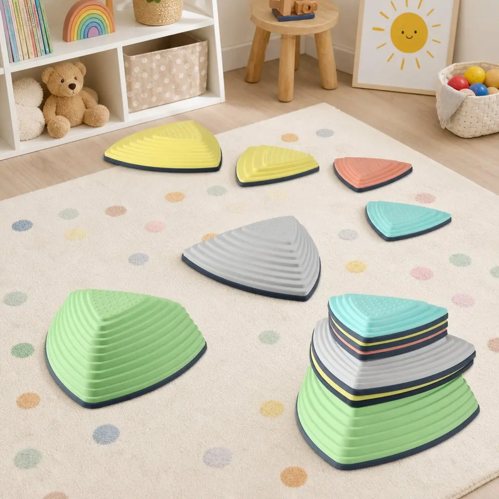 Kids Stepping Stones 6 Piece Balance Toy Indoor Outdoor Play Activity Set