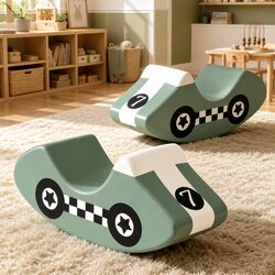 Kids Climbing Blocks Foam Toddler Playset Soft Indoor Climbing Toy Rocker Green