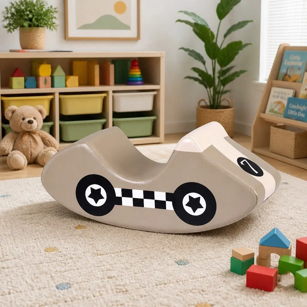 Kids Climbing Blocks Khaki Soft Foam Indoor Activity Toy Balance Development