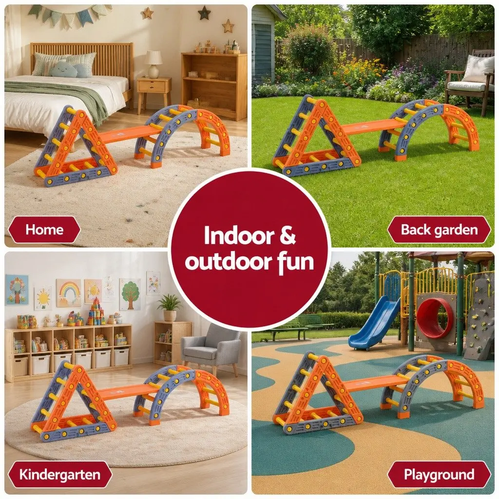 Kids Climbing Frame Set Slide Indoor Outdoor Toddler Activity Toys Pikler