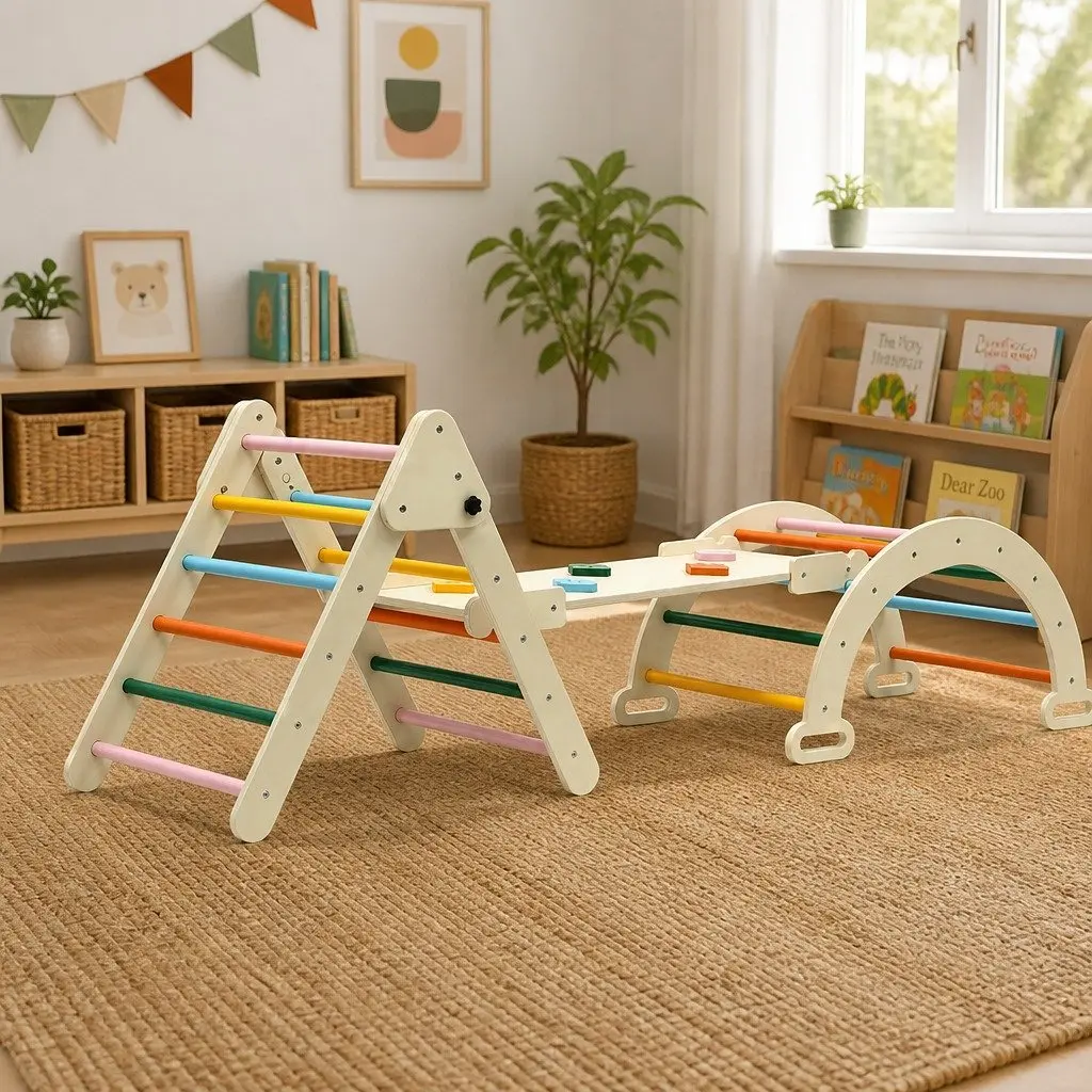 Kids Climbing Toys Set Multicolor Indoor Outdoor Slide and Climber