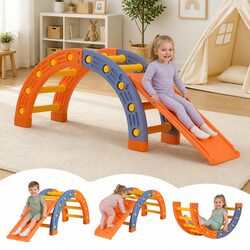 Kids Climbing Frame Set with Slide Indoor Outdoor Toddler Activity Toys Pikler