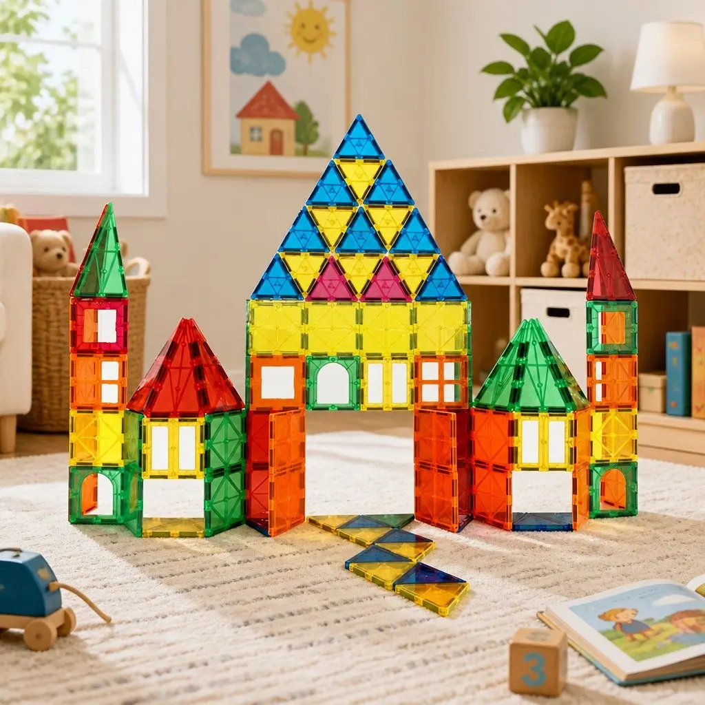 Magnetic Tiles Building Blocks Kids Creative Construction Toy 100 Pieces