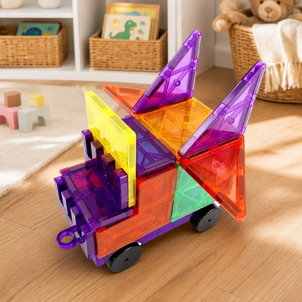 Magnetic Tiles Building Blocks Set Kids Toys Educational Creative Play 60 Pieces