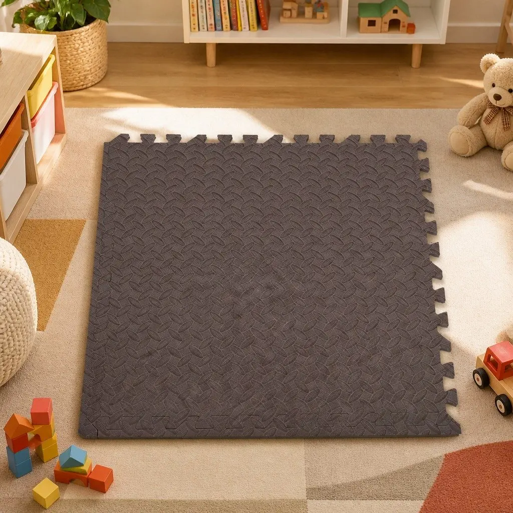 Kids EVA Foam Play Mat Interlocking Tiles Soft Elastic Surface Anti-Slip Base 4 Piece