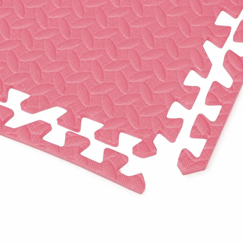 Kids EVA Foam Play Mat Floor Tiles Pink Interlocking Soft 4 Pack