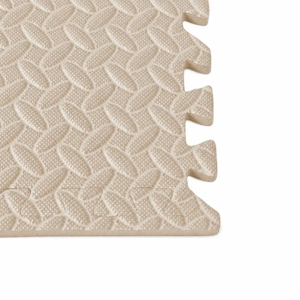 EVA Foam Play Mat Beige 60cm Soft Interlocking Floor Tiles Activity Mat