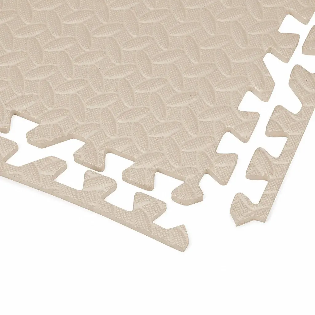 EVA Foam Play Mat Beige 60cm Soft Interlocking Floor Tiles Activity Mat