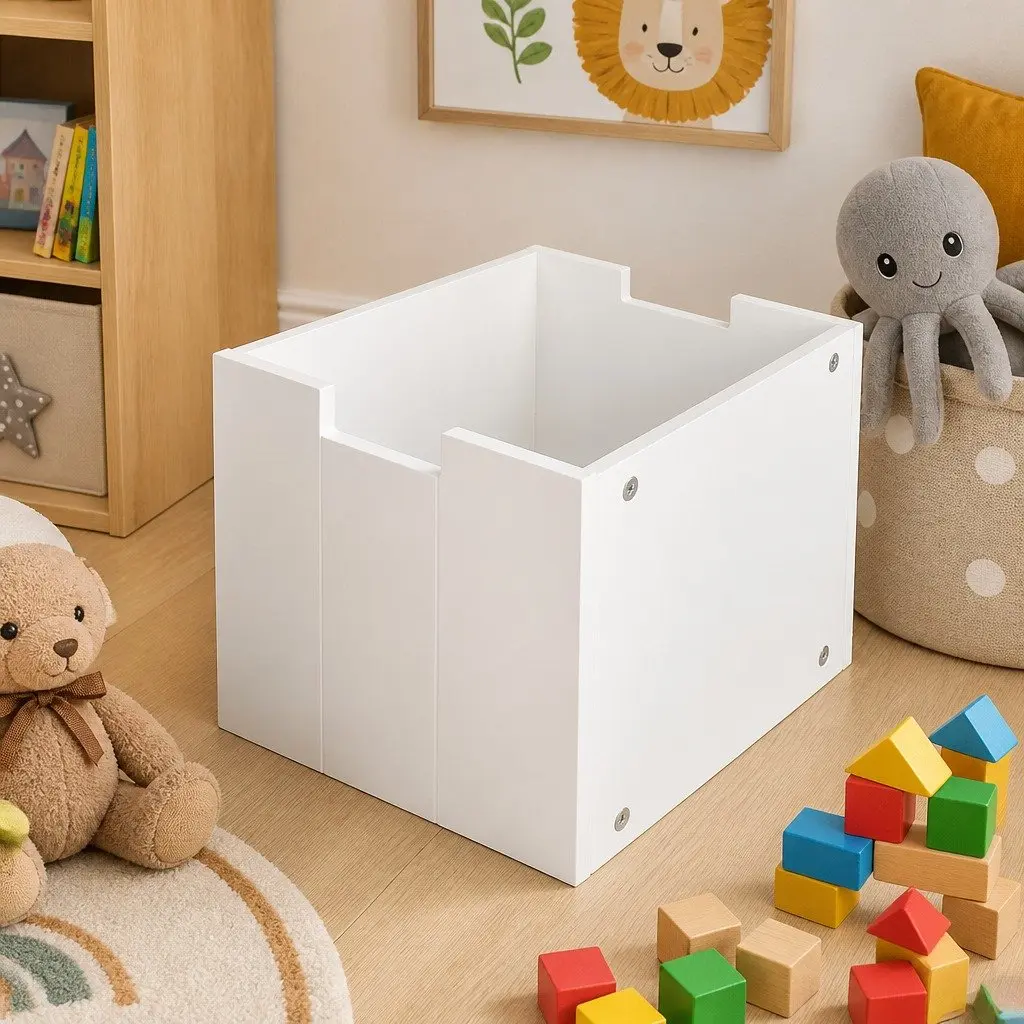 Kids Toy Storage Unit White with Removable Drawers and Open Shelves