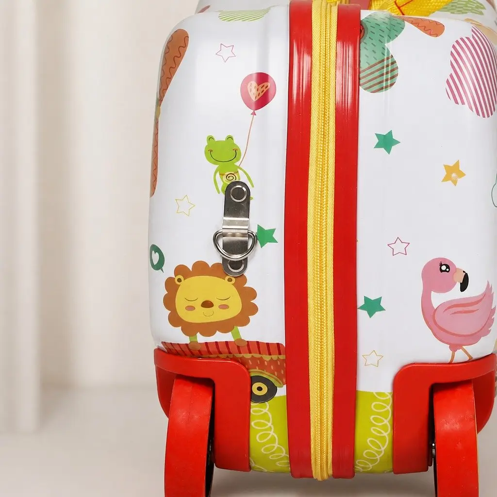 Kids Ride On Suitcase Multi-coloured 47cm Lightweight Durable Hard-case Storage