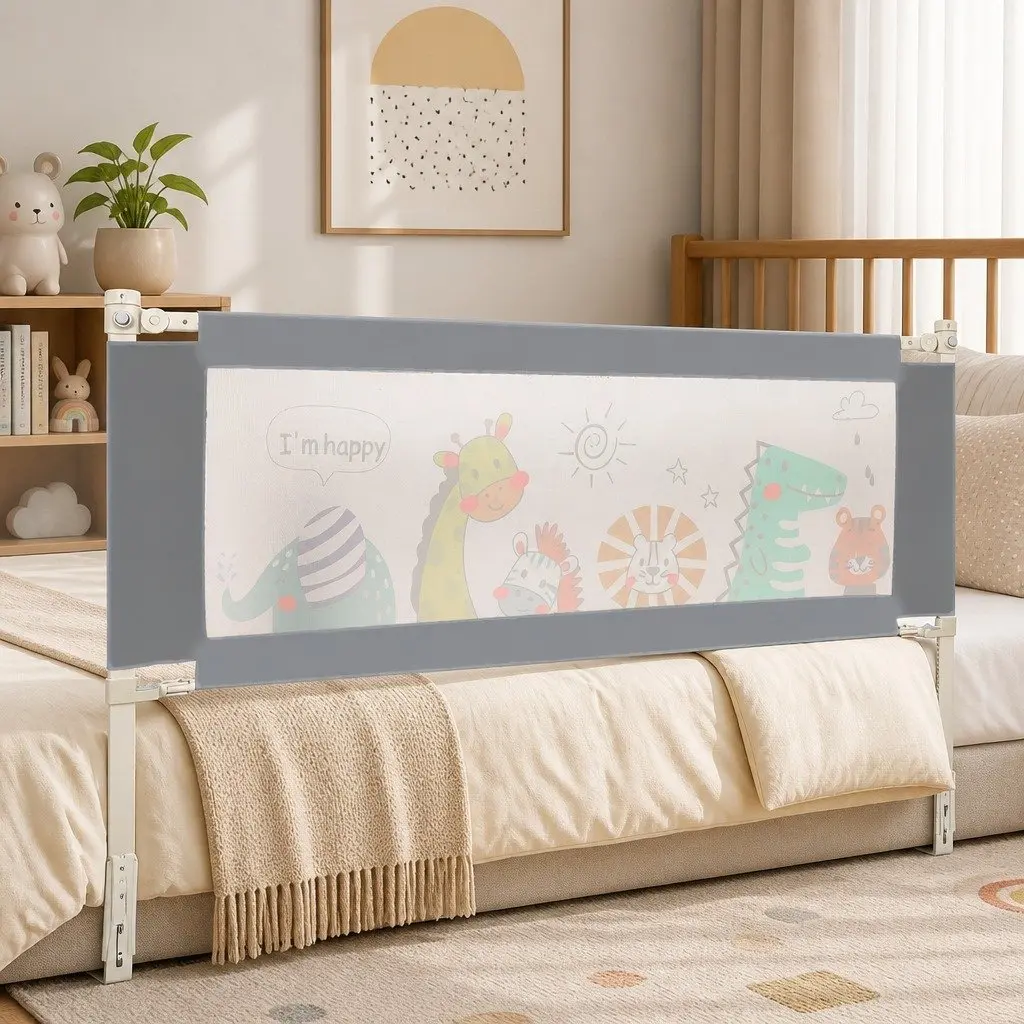 Baby Safety Bed Rail Guard Multi-coloured Large Adjustable Height 70cm to 98cm Bedside Protection