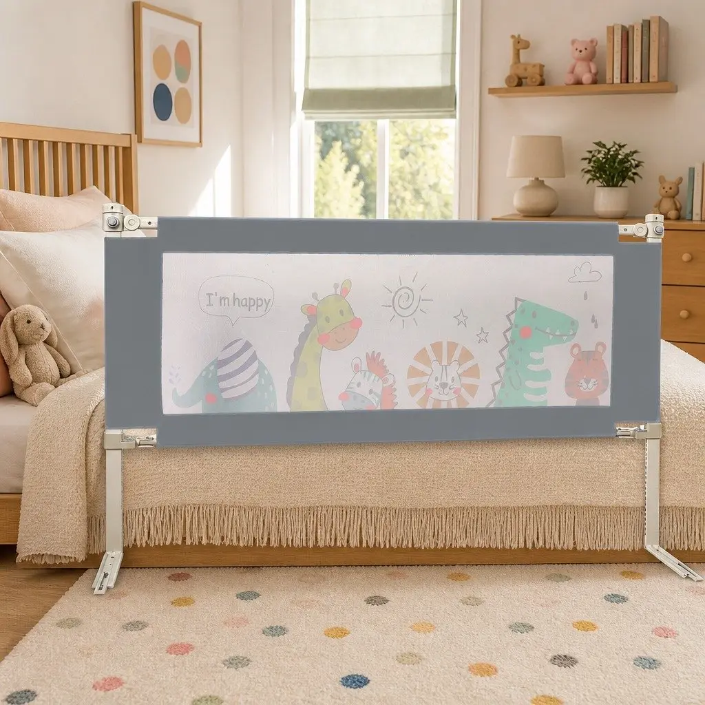 Baby Bed Rail Guard Multi-coloured Adjustable Height Folding Bedside Safety