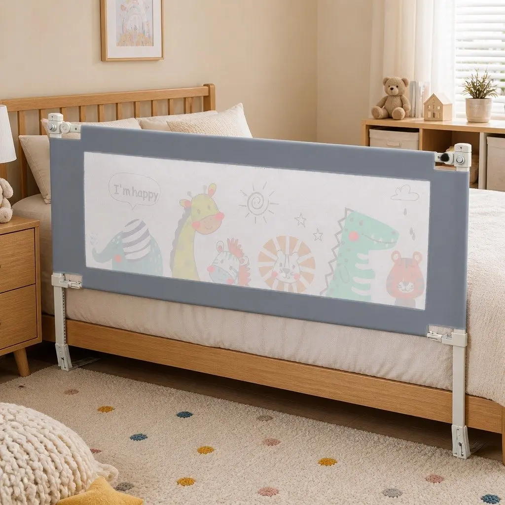Kids Baby Bed Rail Guard Super King Adjustable Safety Barrier Folding Protection