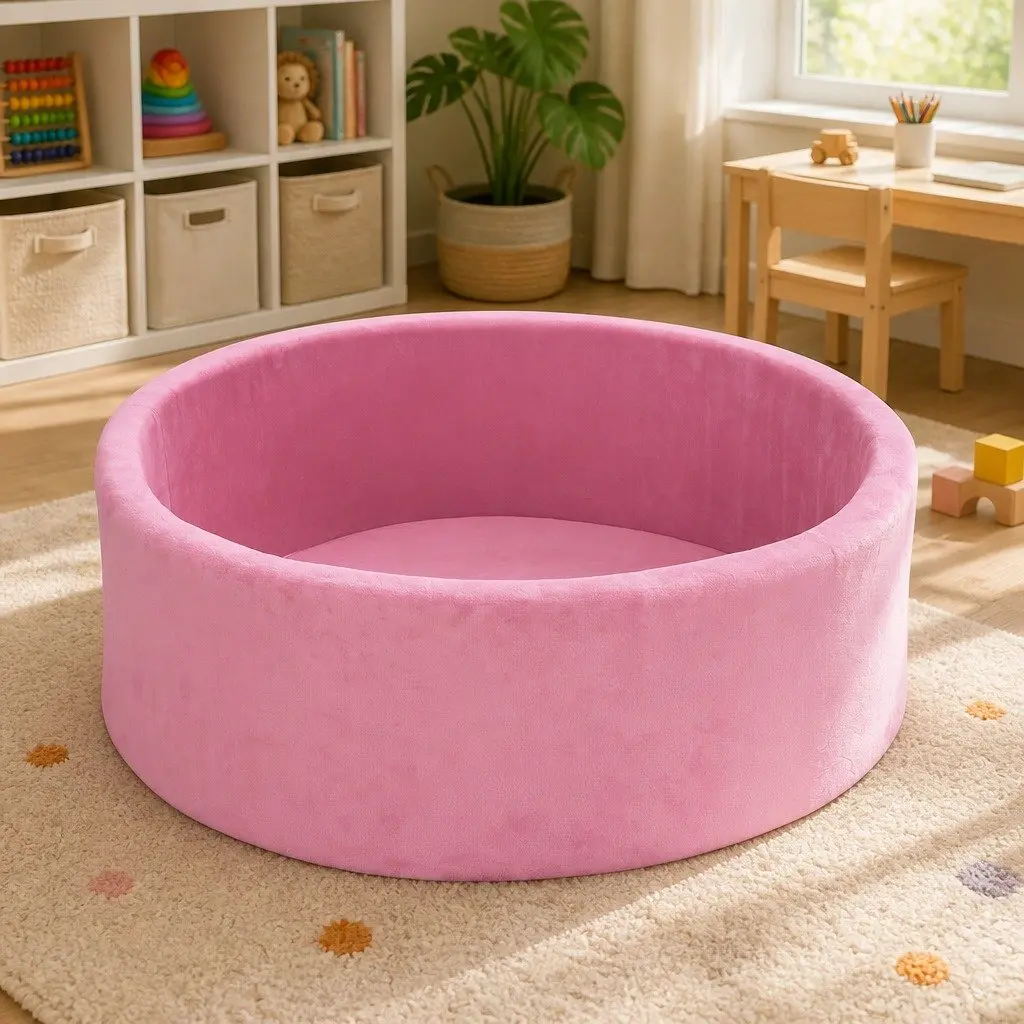 Kids Ball Pit Pink 90cm Portable Foldable Soft Safe for Sensory Play