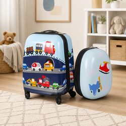 Compact Kids Luggage Set with Suitcase and Backpack