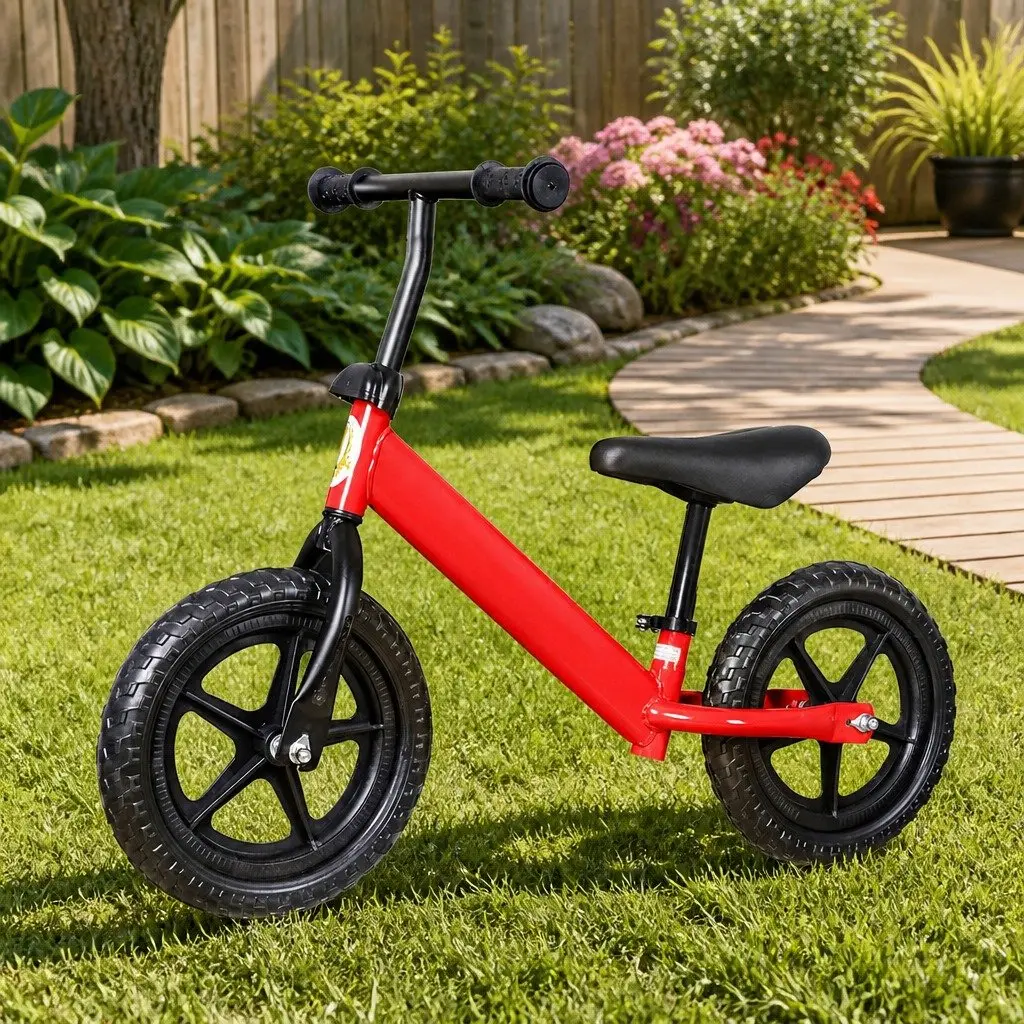 Balance Bike Red Adjustable Seat Lightweight Portable