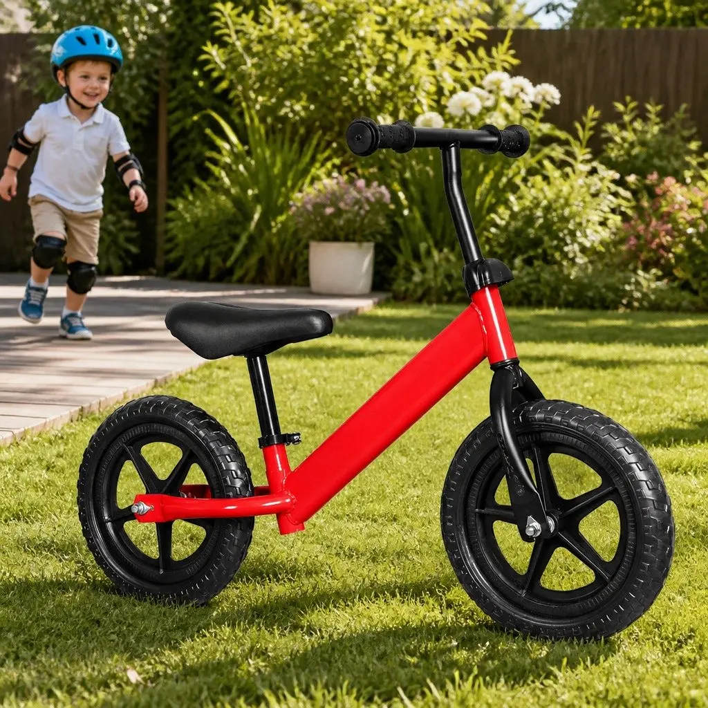Balance Bike Red Adjustable Seat Lightweight Portable