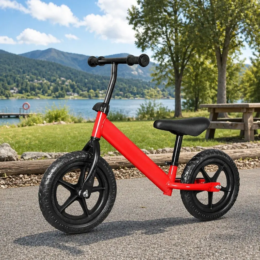 Balance Bike Red Adjustable Seat Lightweight Portable