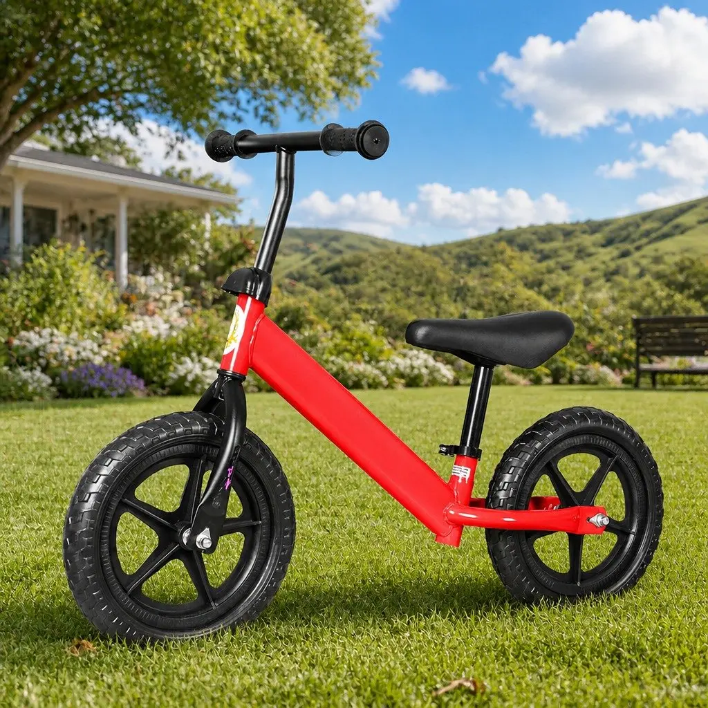 Balance Bike Red Adjustable Seat Lightweight Portable