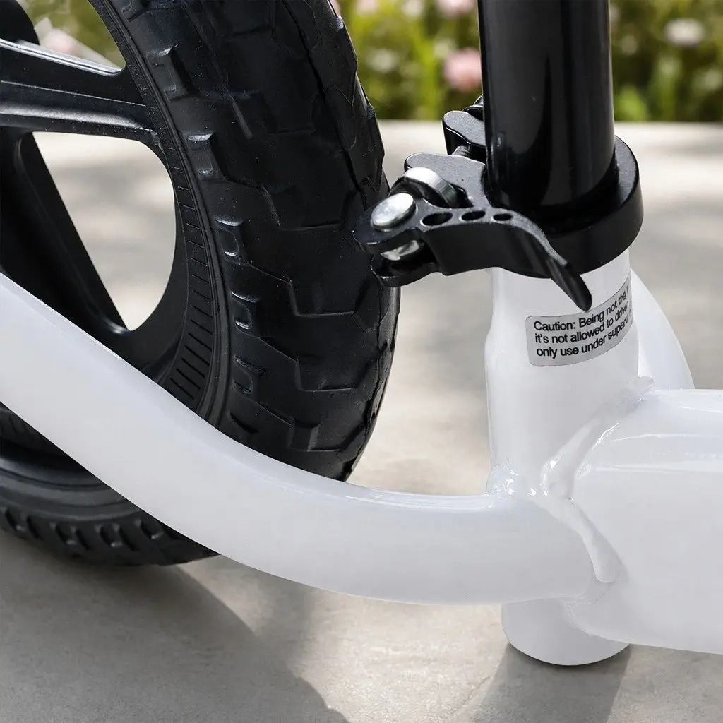 Kids Balance Bike White Adjustable Seat Handlebar Lightweight Training Bicycle