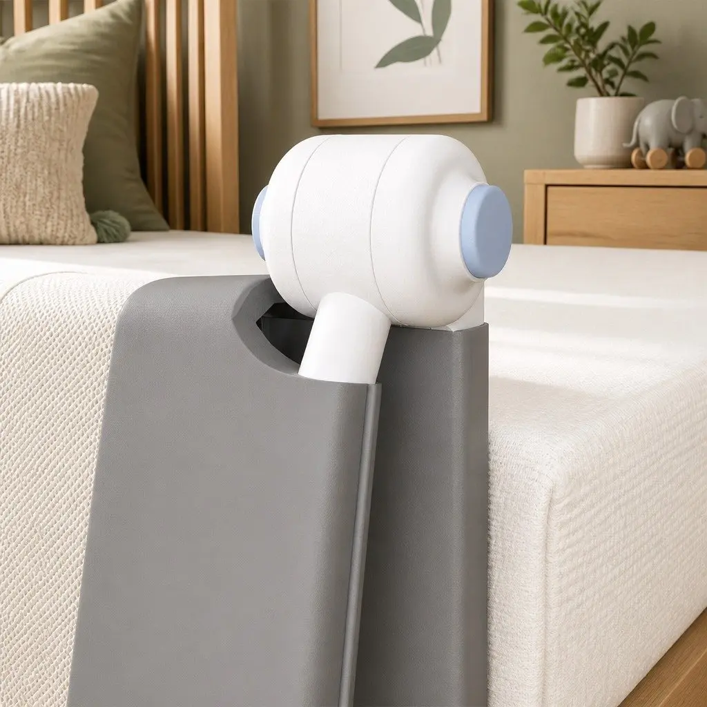 Adjustable Bed Rail Grey Medium Folding Barrier Breathable Mesh