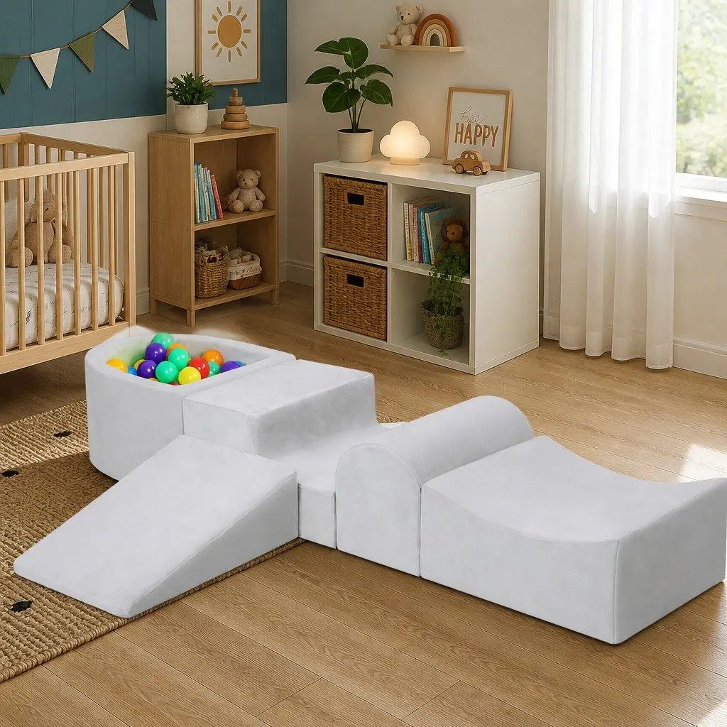 Foam Play Set Grey Kids Climb Soft Indoor Playground Ball Pit