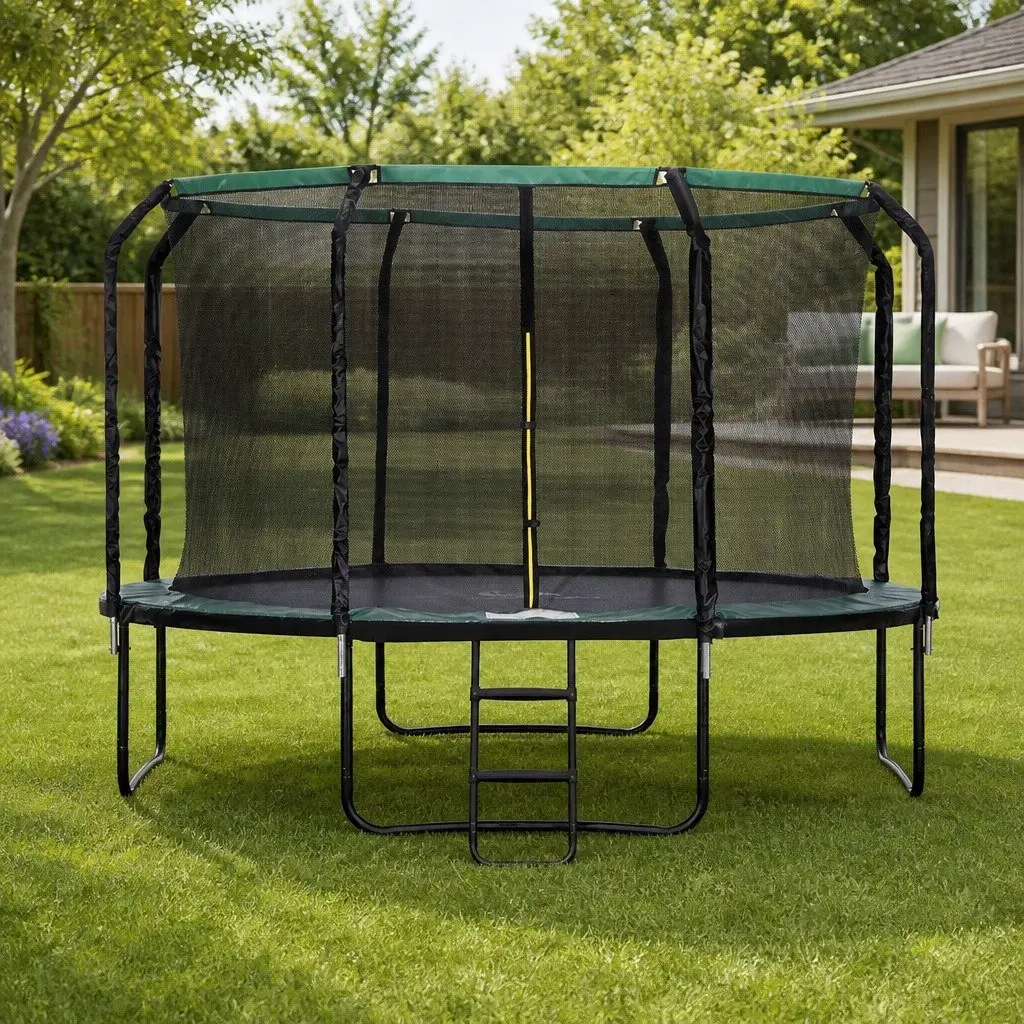 12FT Round Trampoline for Safe Outdoor Enjoyment