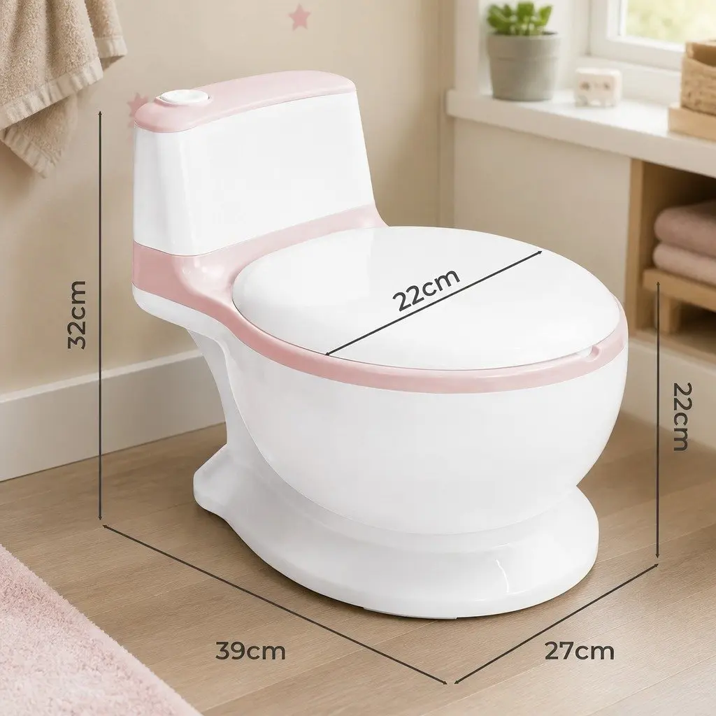 Kids Potty Trainer Seat Toddler Toilet Training Chair with Removable Bucket Pink