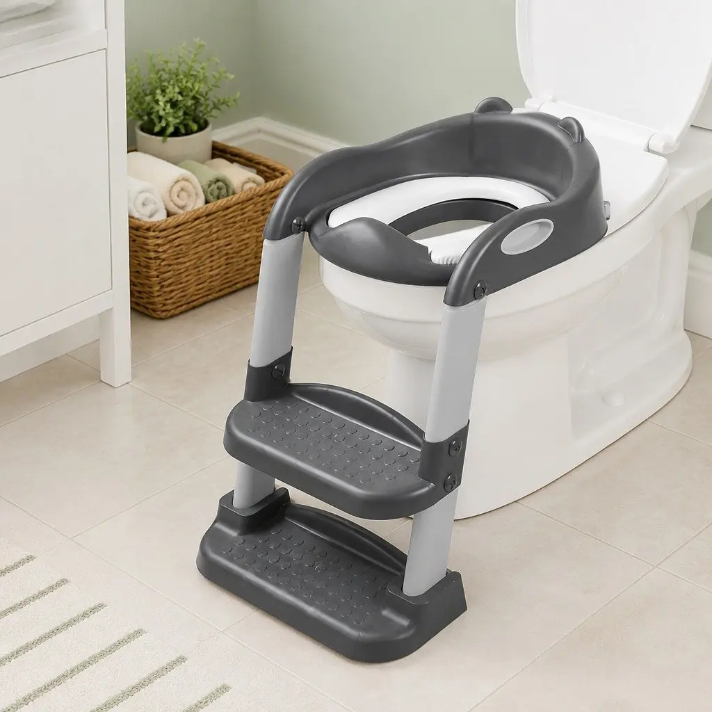 Kids Toilet Ladder in Grey
