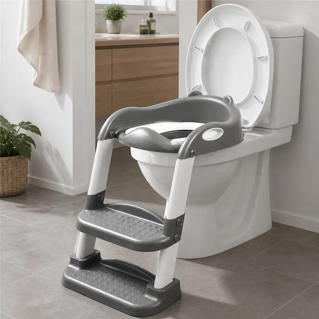 Kids Toilet Ladder in Grey